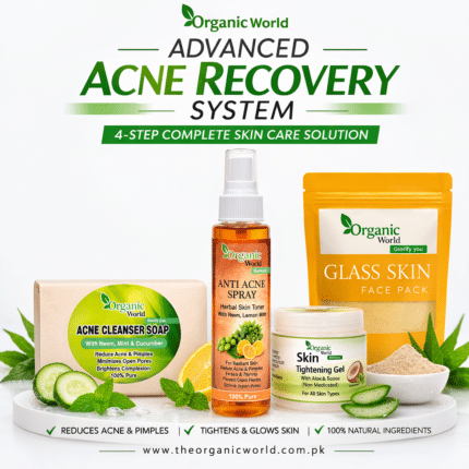 Advanced acne recovery system 4 step kit in Pakistan toner soap gel glass skin face pack